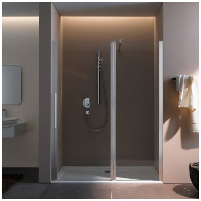 Koralle myDay Pendeltür NPFA mit Festelement für Nische 80 cm rechts