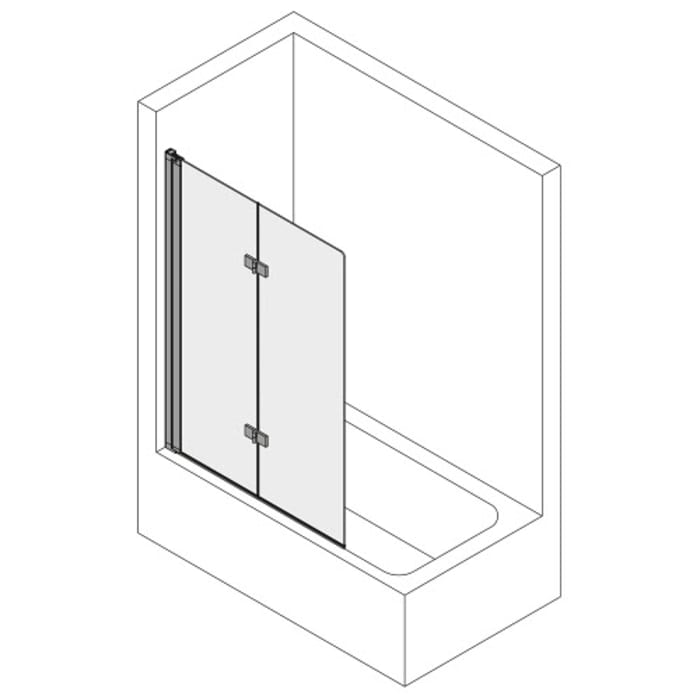 Koralle SL450 Falttür für Badewanne, Anschlag links, Typ BF2A L 100, 100 x 140 cm, mit GlasPlus