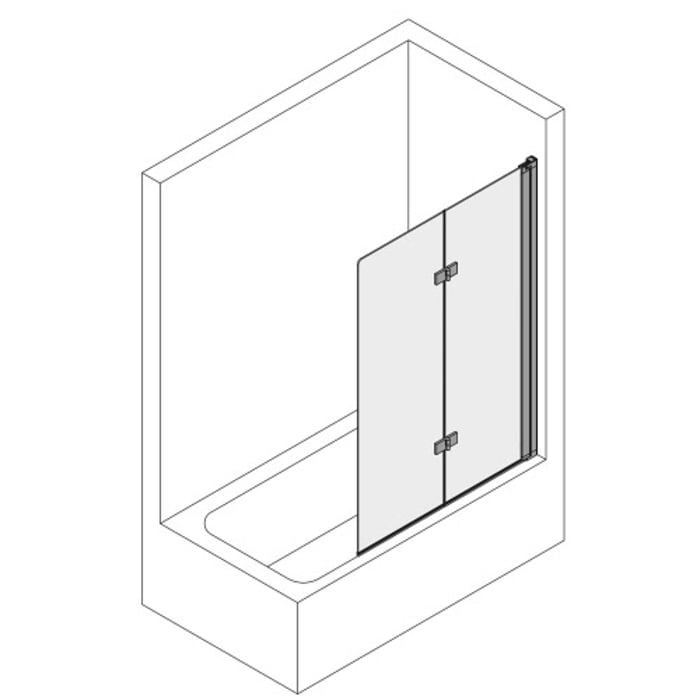 Koralle SL450 Falttür für Badewanne, Anschlag rechts, Typ BF2A R 100, 100 x 140 cm