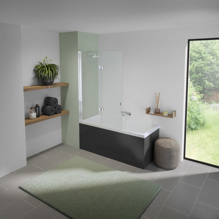 Koralle SL450 Falttür für Badewanne, Anschlag links, Typ BF2A L 100, 100 x 140 cm, mit GlasPlus