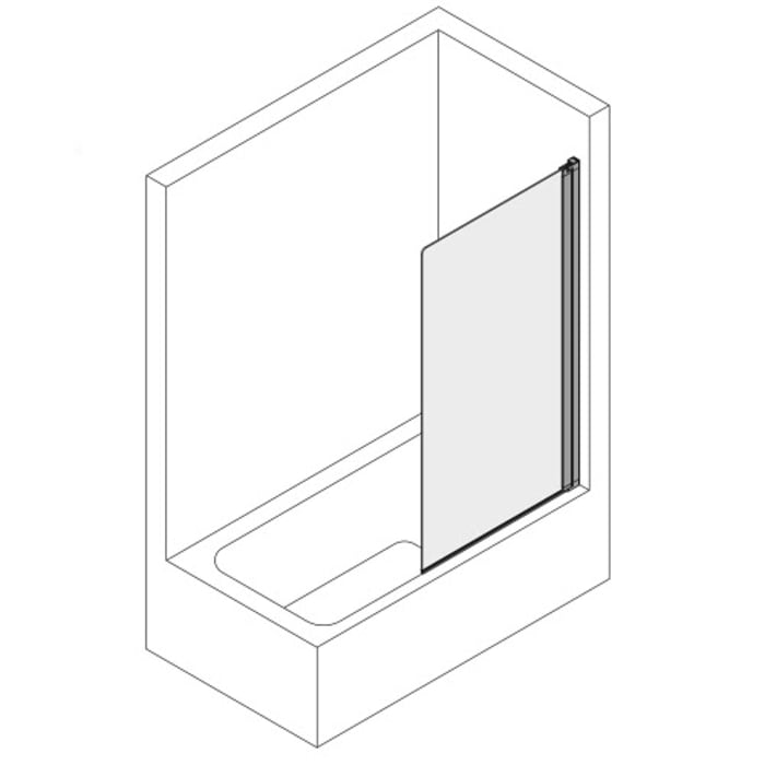 Koralle SL450 Pendeltür für Badewanne, Anschlag rechts, Typ BPWA R 75, 75 x 140 cm, mit GlasPlus