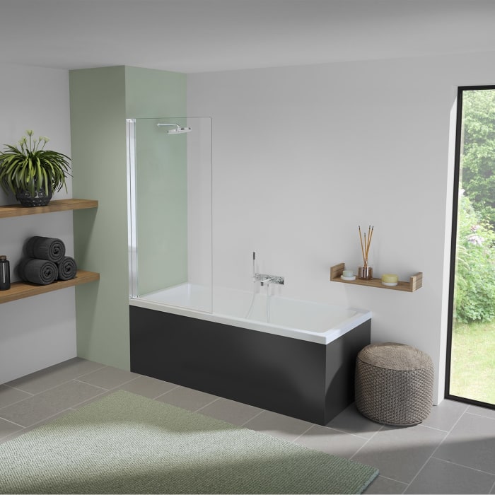 Koralle SL450 Pendeltür für Badewanne, Anschlag links, Typ BPWA L 75, 75 x 140 cm, mit GlasPlus
