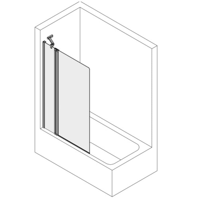 Koralle SL450 Pendeltür mit Festteil für Badewanne, Anschlag links, Typ BPFA L 100, 100 x 140 cm