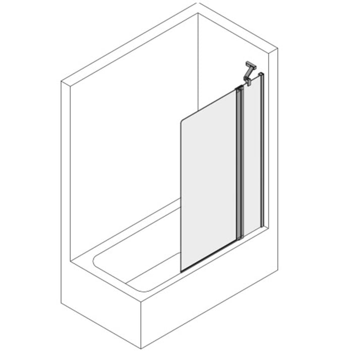 Koralle SL450 Pendeltür mit Festteil für Badewanne, Anschlag rechts, Typ BPFA R 100, 100 x 140 cm
