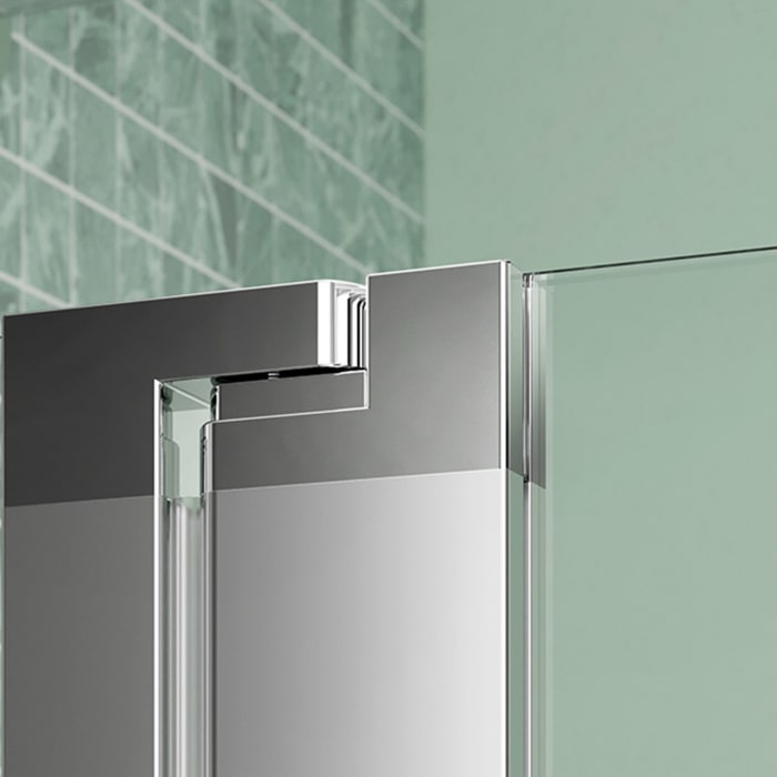 Koralle SL450 Eckdusche Falttür links, Typ EFTS L 100, 100 x 200 cm, für Duschwanne, mit GlasPlus