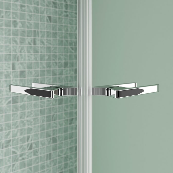 Koralle SL450 Eckdusche Falttür rechts, Typ EFTBOS R 120, 120 x 200 cm, bodengleich, mit GlasPlus