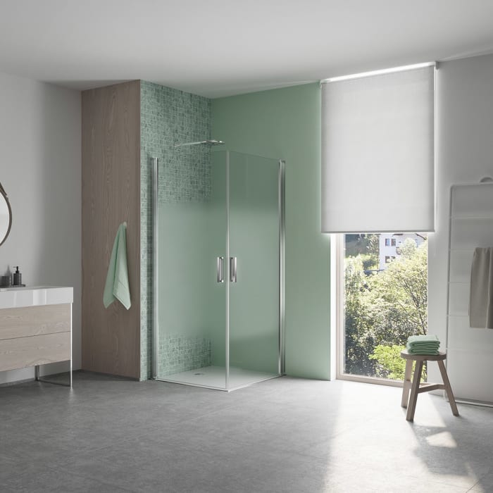 Koralle SL450 Eckdusche Pendeltür links, Typ EPWS L 80, 80 x 200 cm, für Duschwanne