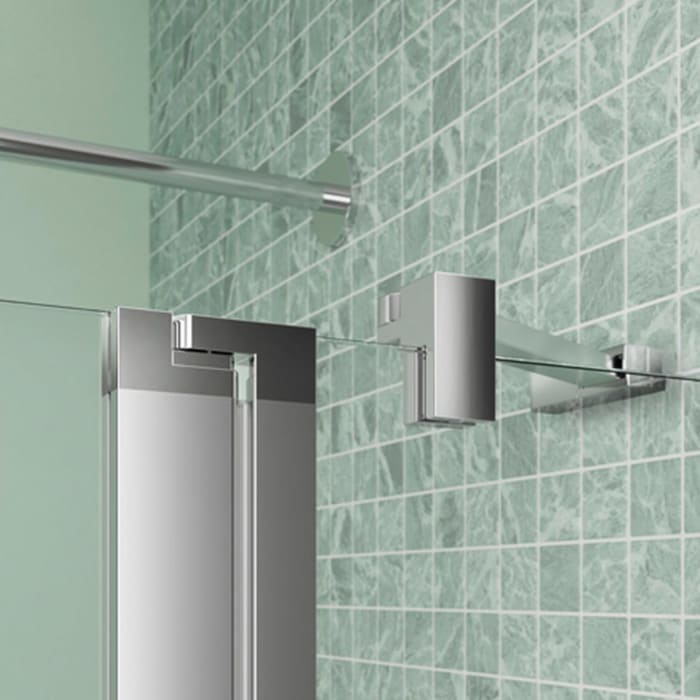 Koralle SL450 Eckdusche Pendeltür mit Festteil rechts, Typ EPFS R 110, 110 x 200 cm, für Duschwanne, mit GlasPlus