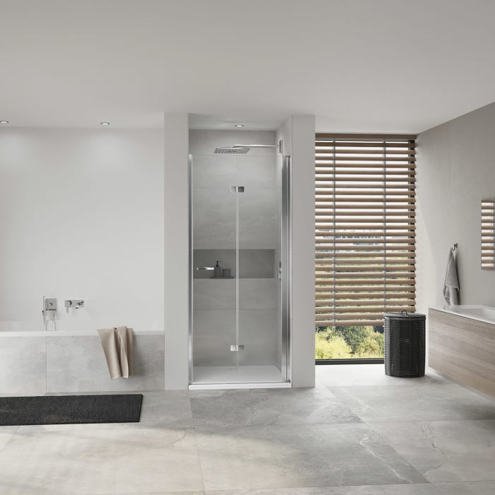 Koralle SL450 Falttür 2-teilig rechts für Nische, Typ NFTA R 80, 80 x 200 cm, mit GlasPlus