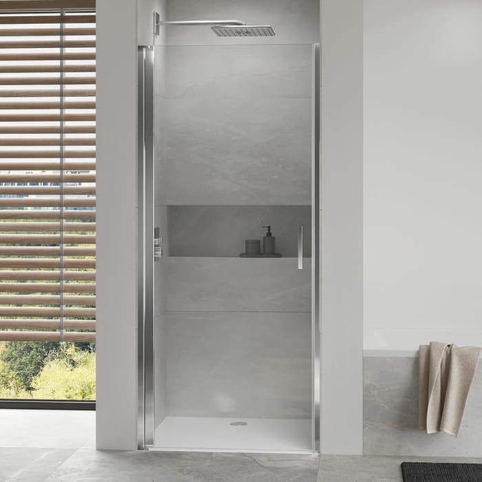 Koralle SL450 Pendeltür 1-flüglig links für Nische, Typ NPWA L 80, 80 x 200 cm, mit GlasPlus