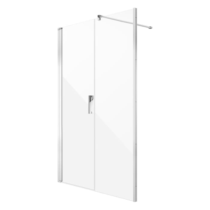 Koralle SL450 Pendeltür 1-flüglig mit Trennwand in Flucht links für Nische, Typ NPWWA L 120, 120 x 200 cm