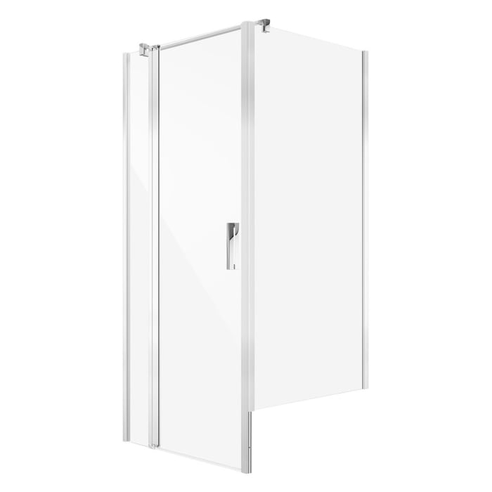 Koralle SL450 Pendeltür 1-flüglig mit Festteil links für Nische, Typ NPFA L 160, 160 x 200 cm, mit GlasPlus