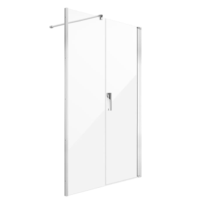 Koralle SL450 Pendeltür 1-flüglig mit Trennwand in Flucht rechts für Nische, Typ NPWWA R 160, 160 x 200 cm, mit GlasPlus