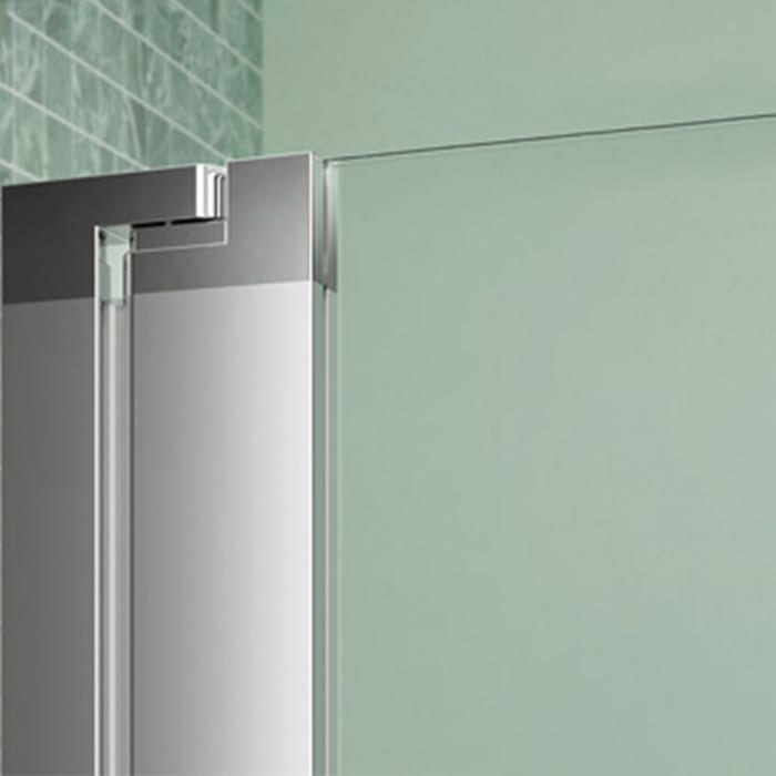 Koralle SL450 Pendeltür 1-flüglig mit Trennwand in Flucht links für Nische, Typ NPWWA L 140, 140 x 200 cm, mit GlasPlus