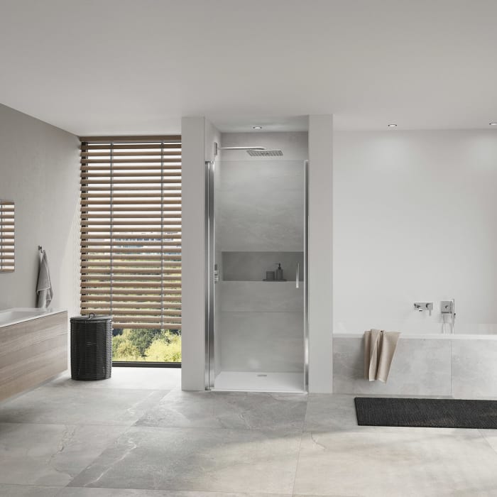 Koralle SL450 Pendeltür 1-flüglig links für Nische, Typ NPWA L 100, 100 x 200 cm, mit GlasPlus