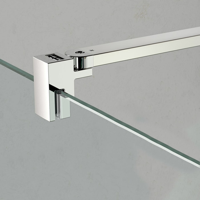 Koralle SL450 Pendeltür 1-flüglig mit Trennwand in Flucht links für Nische, Typ NPWWA L 150, 150 x 200 cm, mit GlasPlus