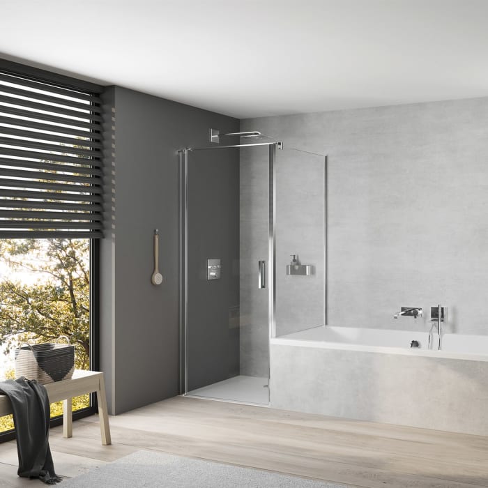 Koralle SL450 Pendeltür 1-flüglig links für Nische, Typ NPWA L 75, 75 x 200 cm, mit GlasPlus