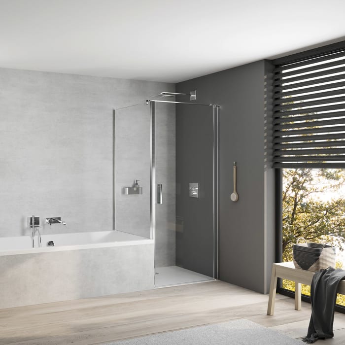 Koralle SL450 Pendeltür 1-flüglig rechts für Nische, Typ NPWA R 100, 100 x 200 cm, mit GlasPlus