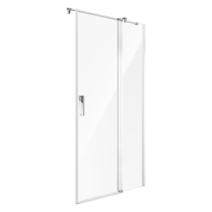 Koralle SL450 Pendeltür 1-flüglig mit Festteil rechts für Trennwand, Typ TPFA R 90, 90 x 200 cm, für Duschwanne, mit GlasPlus