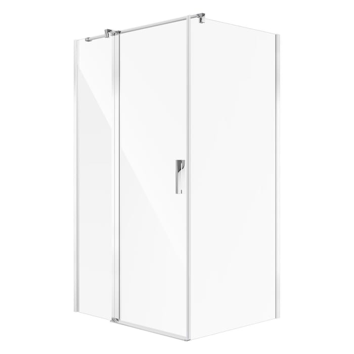 Koralle SL450 Pendeltür 1-flüglig mit Festteil links für Trennwand, Typ TPFA L 160, 160 x 200 cm, für Duschwanne, mit GlasPlus