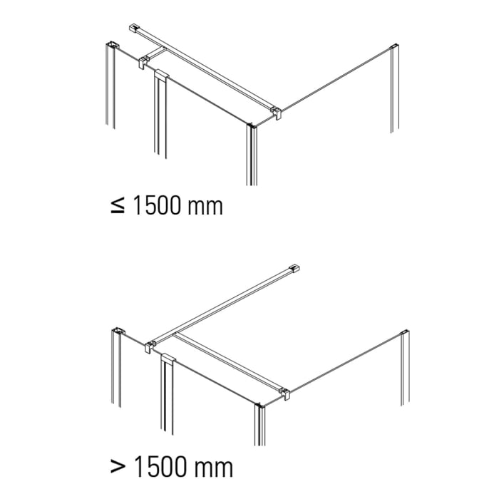 Koralle SL450 Pendeltür 1-flüglig mit Festteil links für Trennwand, Typ TPFBOA L 80, 80 x 200 cm, bodengleich, mit GlasPlus