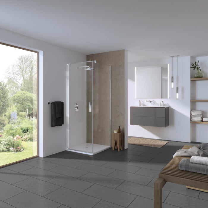 Koralle SL450 Pendeltür 1-flüglig links für Trennwand, Typ TPWBOA L 90, 90 x 200 cm, bodengleich