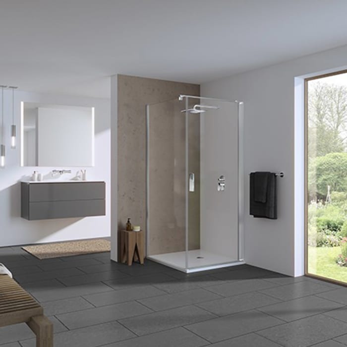 Koralle SL450 Pendeltür 1-flüglig rechts für Trennwand, Typ TPWBOA R 75, 75 x 200 cm, bodengleich, mit GlasPlus