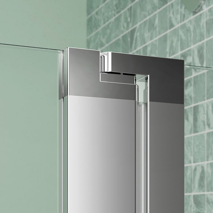 Koralle SL450 Walk-In Trennwand rechts mit Pendelelement, Typ WWPBOA R 130, 130 x 200 cm, bodengleich