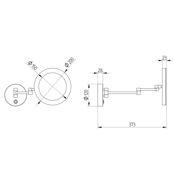 Kronenbach LED Kosmetikspiegel 2.0 Wandmodell rund mit Direktanschluss