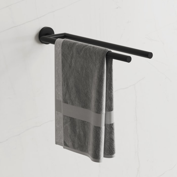 Kronenbach Lima 2.0 Black Handtuchhalter 2-armig 44,5 cm, starr