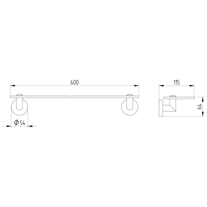 Kronenbach Lima 2.0 Black Ablage 60 cm