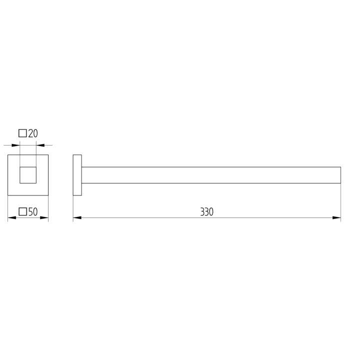 Kronenbach Quara 2.0 Black Handtuchhalter einarmig 33 cm