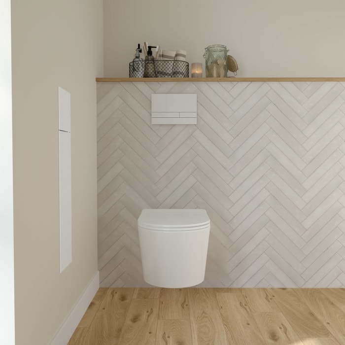 Kronenbach Cube Design WC-Modul 73 cm - Unterputz, Glasfront, Anschlag links