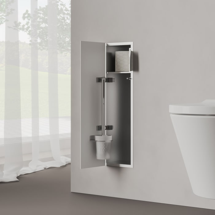 Kronenbach Cube Design WC-Modul 60 cm - Unterputz, Glasfront, Anschlag links
