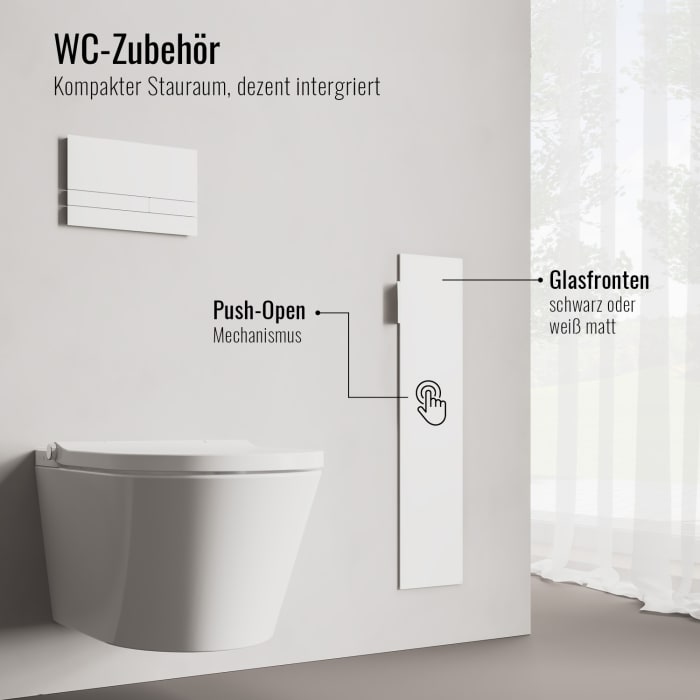 Kronenbach Cube Design WC-Modul 73 cm - Unterputz, Glasfront, Anschlag rechts