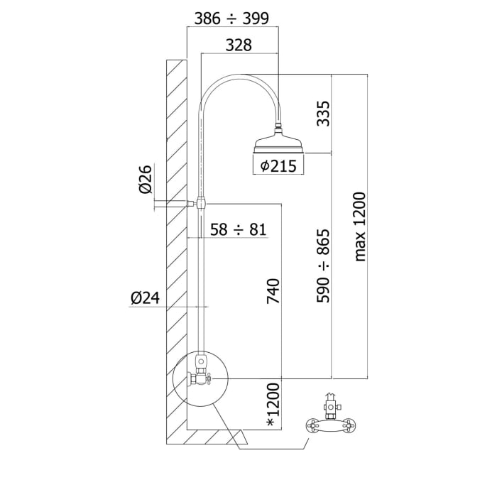 Kronenbach IOTA 2.0 Duschsystem Aufputz