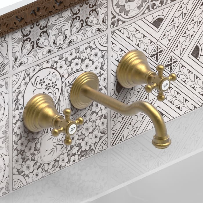 Kronenbach IOTA 2.0 three-hole washbasin wall faucet 24.5 cm