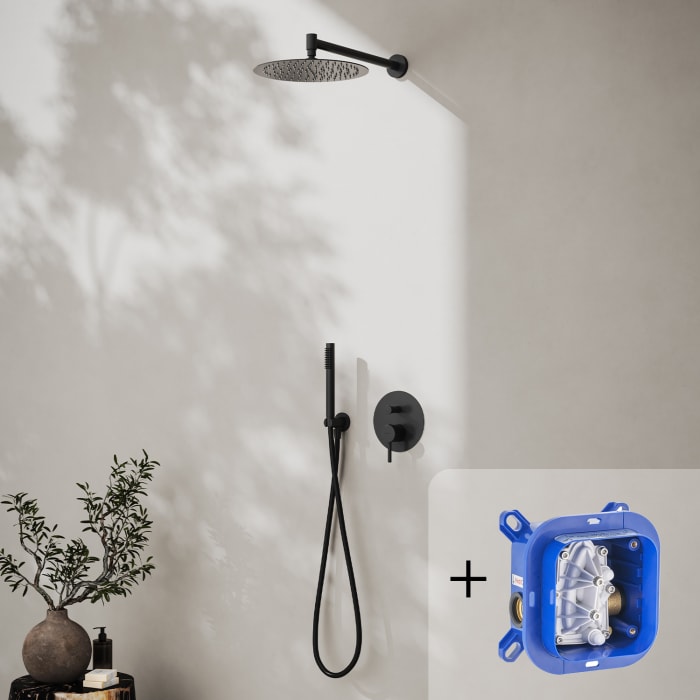 Kronenbach Lima 2.0, Set Duschsystem Unterputz mit Einhebelmischer und Umsteller für 2 Verbraucher, rund