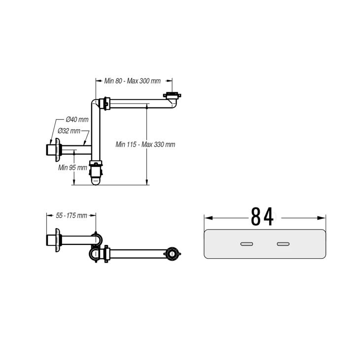 Kronenbach Quara 3.0 Montage- und Armaturenset XL für Waschtisch mit Unterschrank