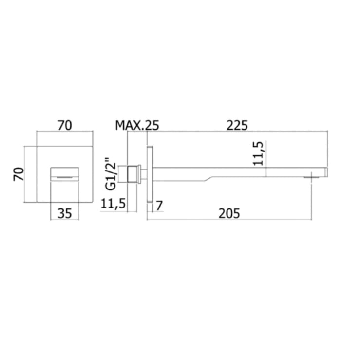 Kronenbach Quara 3.0 Wanneneinlauf 20,5 cm