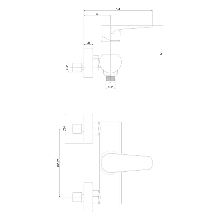 Kronenbach Radia 3.0 Brause-Einhebelmischer Aufputz