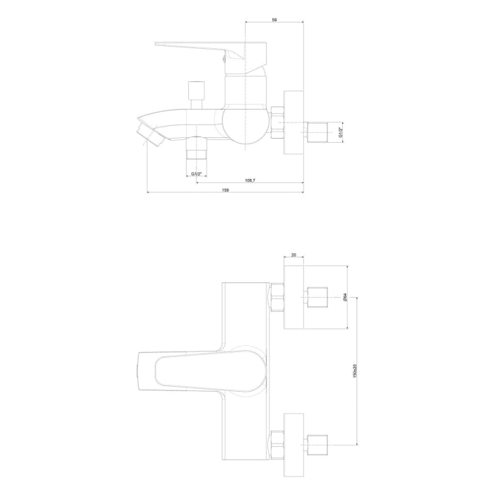 Kronenbach Radia 3.0 Bade-Einhebelmischer Aufputz