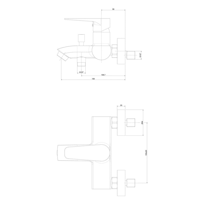 Kronenbach Radia 3.0 AP Bade-Einhebelmischer mit Brauseset