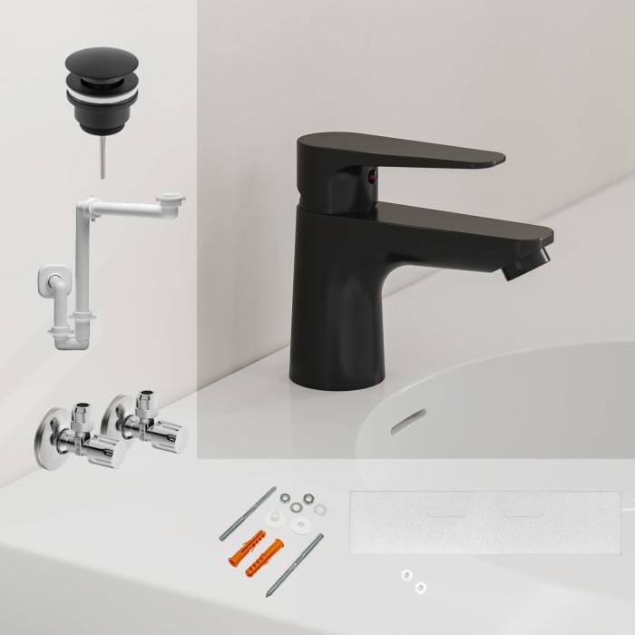 Kronenbach Radia 3.0 Montage- und Armaturenset S für Waschtisch mit Unterschrank