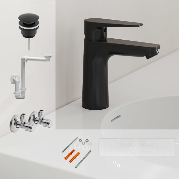 Kronenbach Radia 3.0 Montage- und Armaturenset für Waschtisch mit Unterschrank