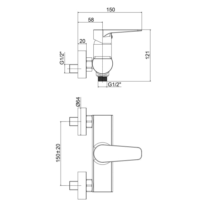 Kronenbach Radia 3.0 Brause-Einhebelmischer Aufputz
