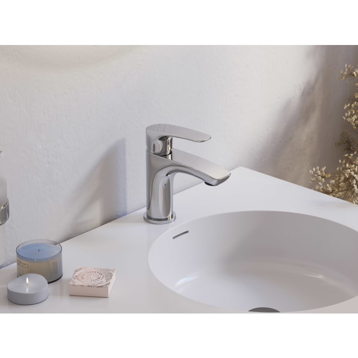 Kronenbach Rivara Waschtisch-Einhebelmischer mit Pop Up Ablaufventil, wassersparend