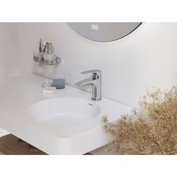 Kronenbach Rivara Waschtisch-Einhebelmischer mit Pop Up Ablaufventil, wassersparend