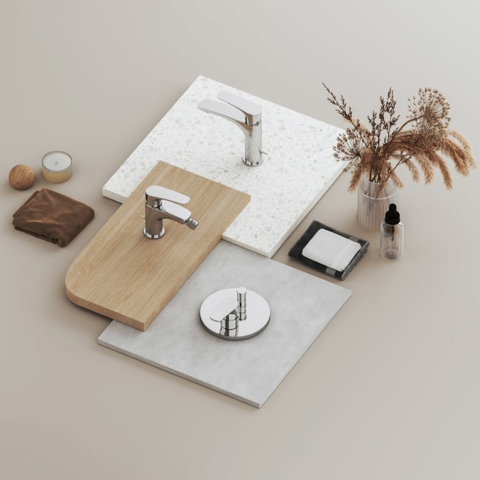 Kronenbach Rivara Waschtisch-Einhebelmischer XL mit Zugstangen-Ablaufgarnitur 1 1/4, wassersparend