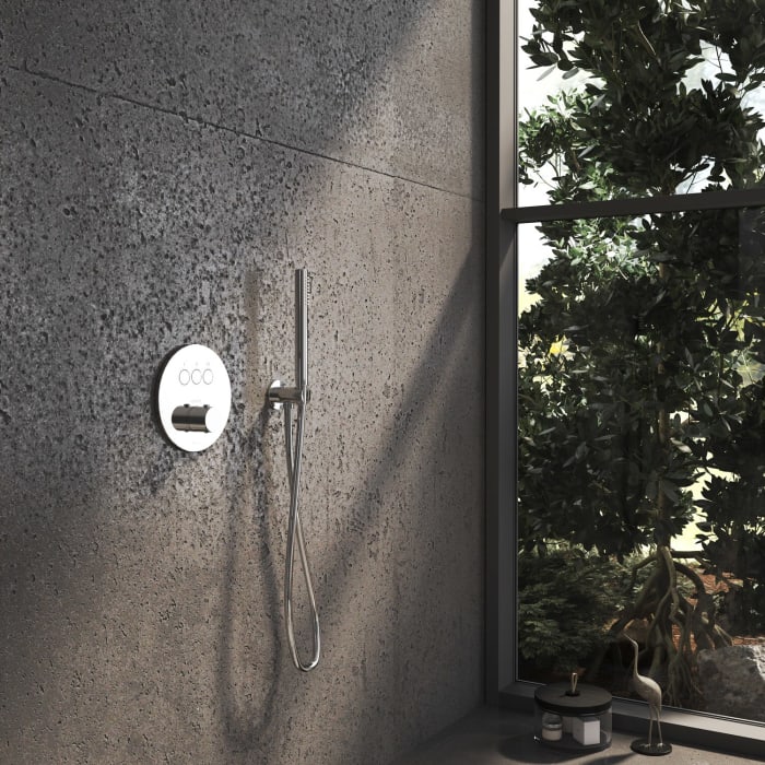 Kronenbach Smart Push Thermostat Unterputz für 3 Verbraucher, runde Ausführung